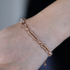 Vintage Trombone Link Rose Gold Bracelet